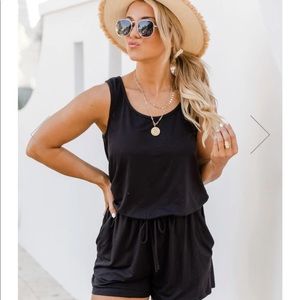 Pink Lily Summer Classics Black Romper NEW!